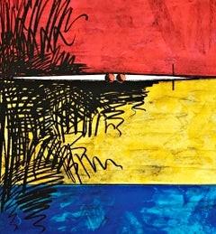 20th Century Abstract Screen Print "Painting with two balls" by Jasper Johns