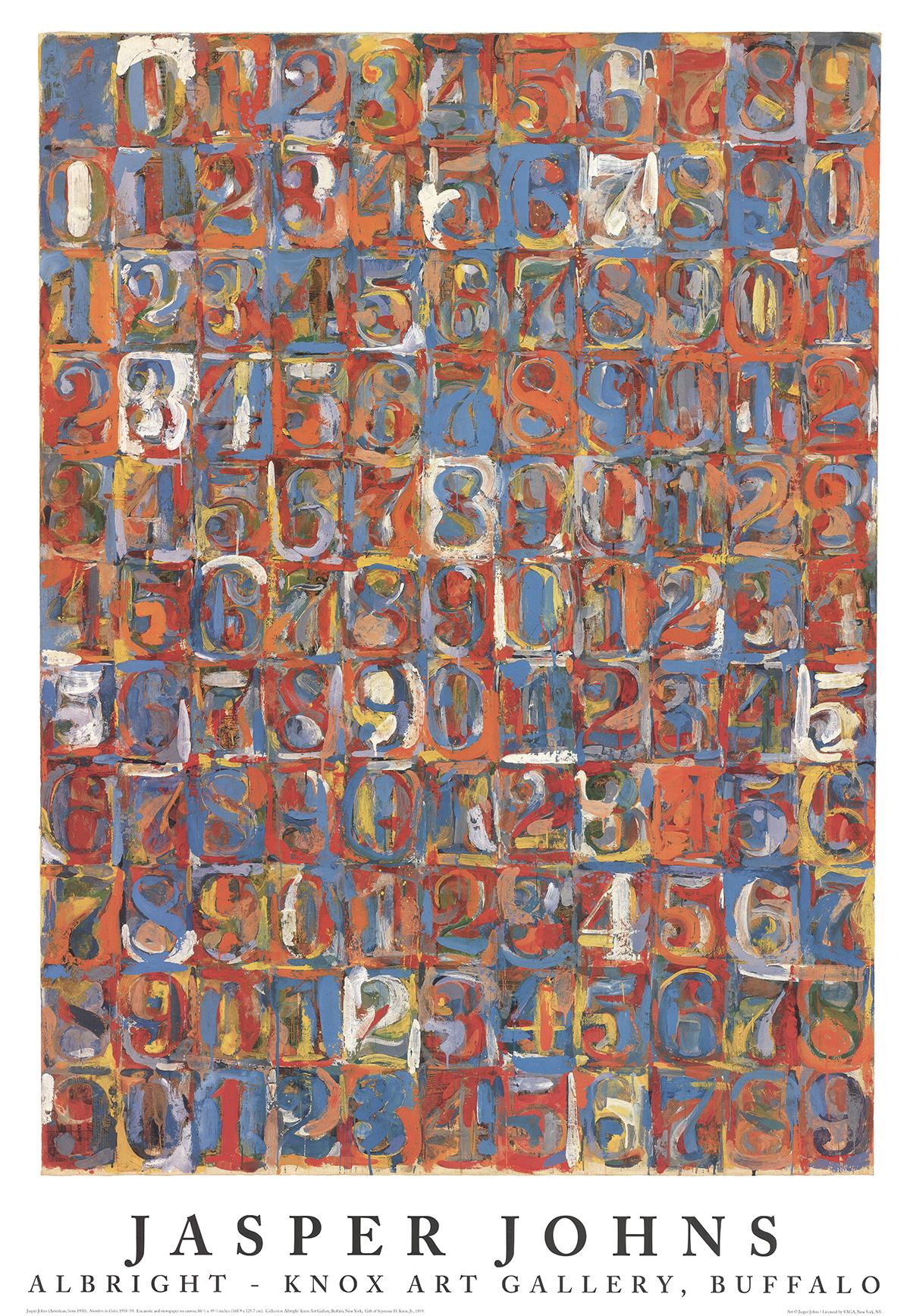 Numéros d'affiches d'exposition en couleur-39,5"" x 27,5"" - Affiche-1976- Pop Art-Multicolor - Print de (After) Jasper Johns