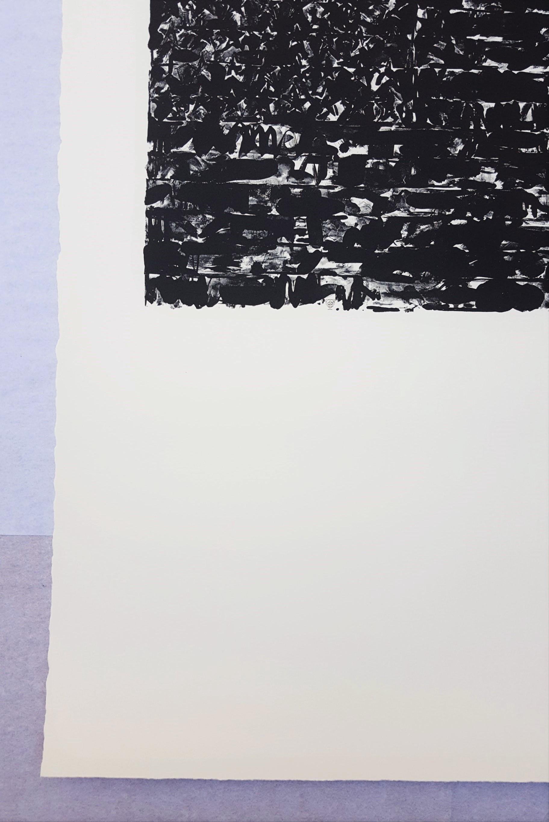 Flagge I /// Pop Art Jasper Johns Abstrakte Lithographie Schwarz Modern Amerikanisch ULAE (Pop-Art), Print, von (After) Jasper Johns