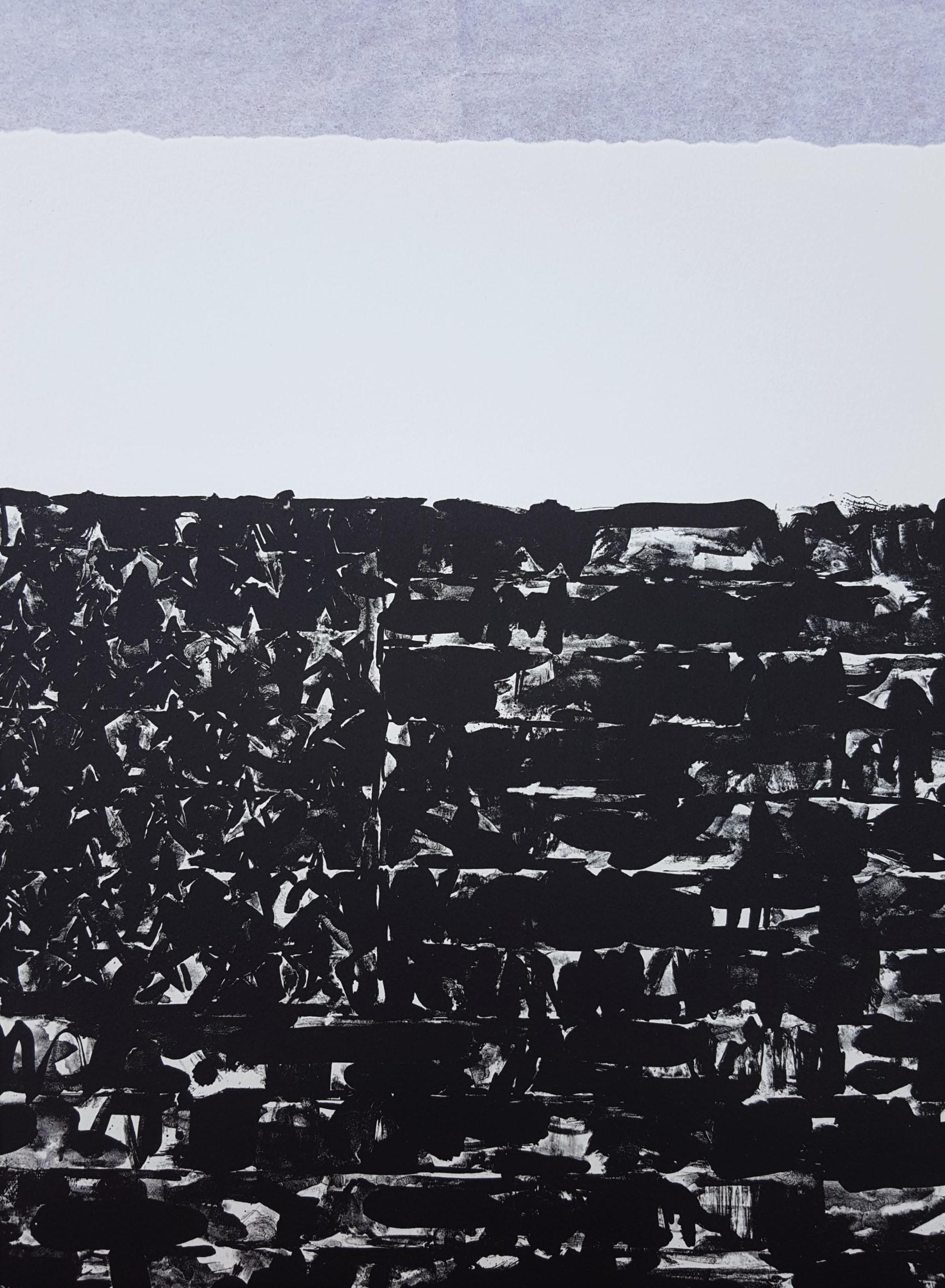Flag I /// Pop Art Jasper Johns Abstract Lithograph Black Modern American ULAE For Sale 1