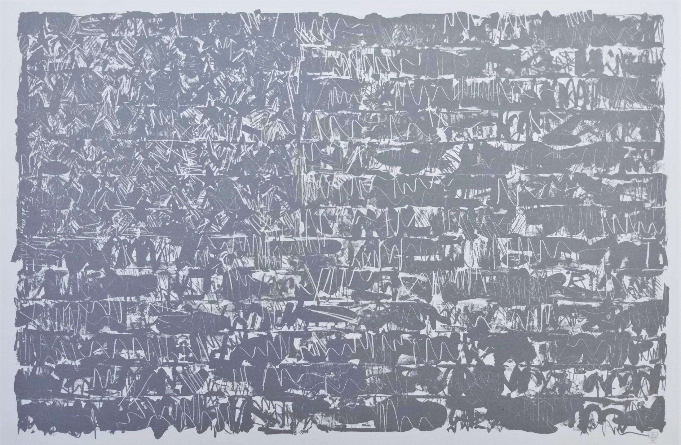 Künstler: (nach) Jasper Johns (Amerikaner, 1930-)
Titel: "Flagge III"
Reihe: Faksimile-Katalog der Drucke von Jasper Johns
*Ausgestellt ohne Vorzeichen
Jahr: 1975
Medium: Offset-Lithographie auf cremefarbenem Arches-Papier
Limitierte Auflage: