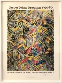 Disegni di Jasper Johns 1970-80 firmati a mano Pop Art Vintage