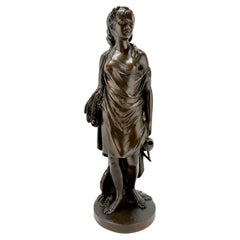 After Jean Antoine Houdon (French, 1741-1828), Bronze Figure of "Ruth"