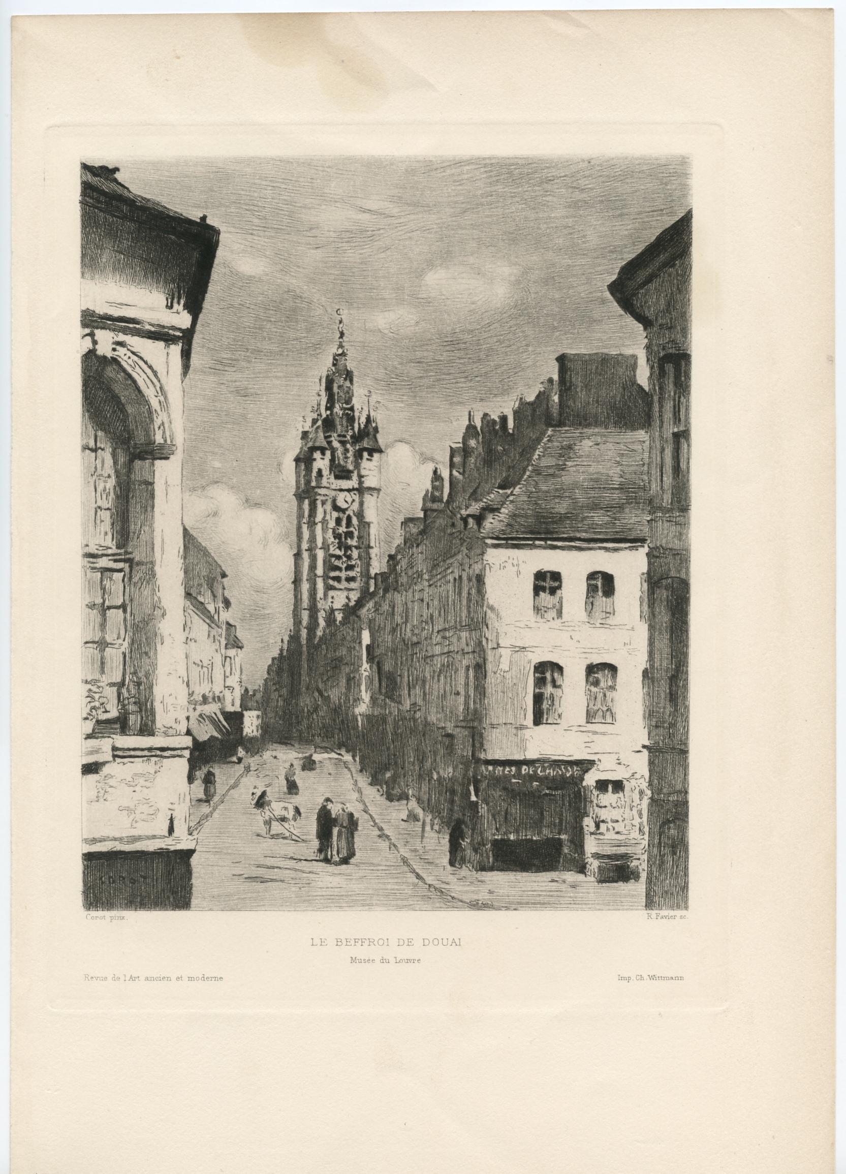 Medium: etching. Etched by Favier after Corot. Printed in Paris by Chardon Wittmann on cream wove paper and published in 1911 by the Revue de l'art ancien et moderne. Plate size: 8 3/4 x 6 3/4 inches (225 x 170 mm). Signed in the plate (not by