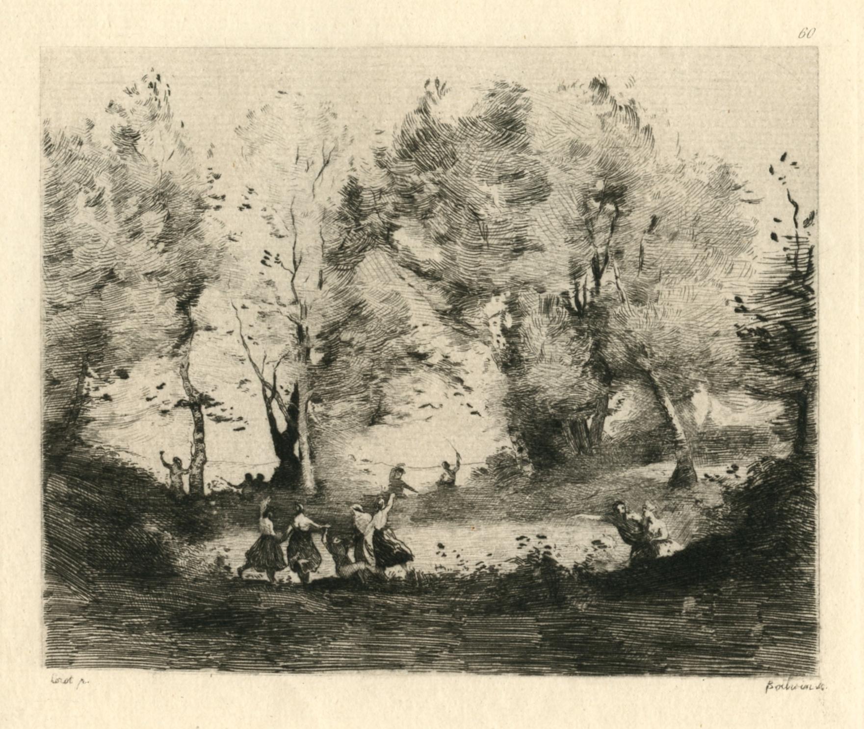 (Paysage) grabado - Print de (after) Jean-Baptiste-Camille Corot