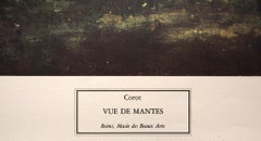 "Vue de Mantes" Lithographic Print. Created in Italy.