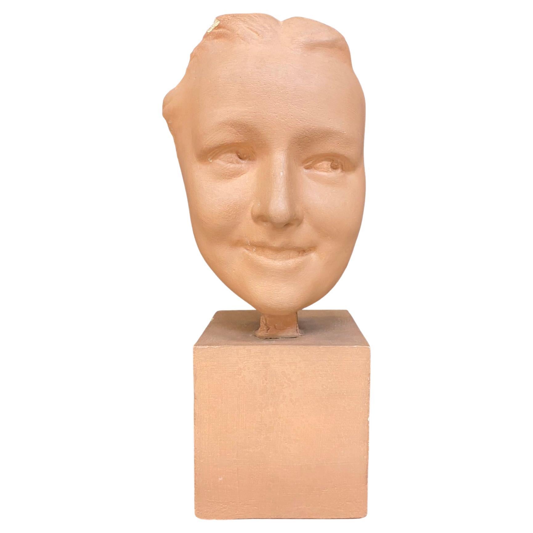 After Jean-Baptiste Carpeaux "Woman's Face", Patinated Plaster For Sale