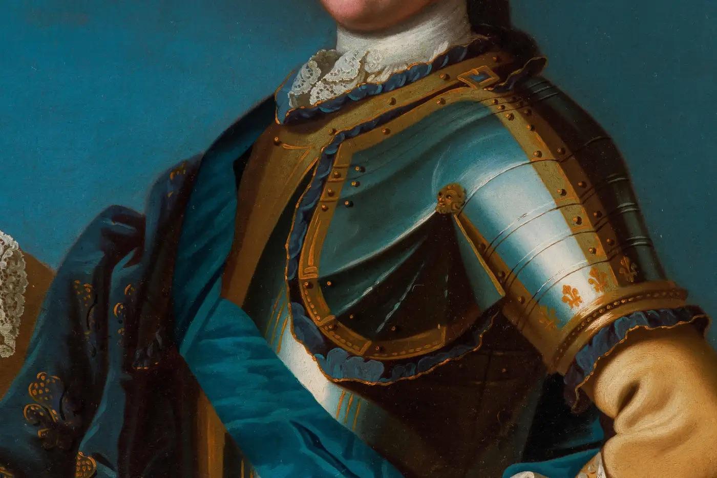 Nach Jean-Baptiste Van Loo, Porträt von König Ludwig XV. von Frankreich (1710-1774) (Französisch) im Angebot