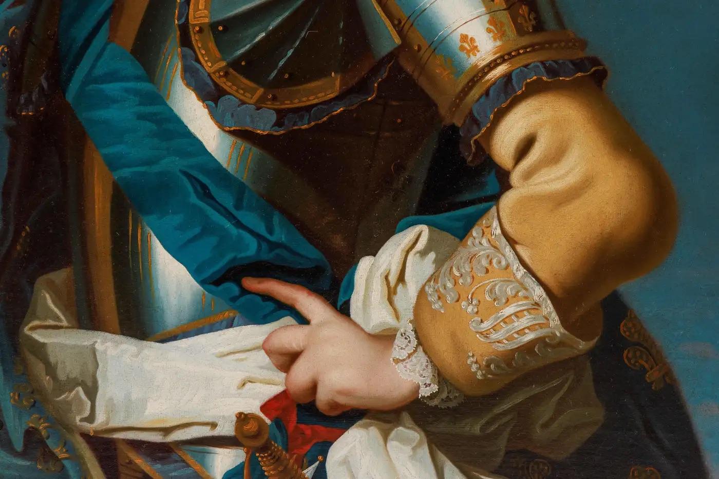 Nach Jean-Baptiste Van Loo, Portr�ät von König Ludwig XV. von Frankreich (1710-1774) im Zustand „Hervorragend“ im Angebot in Long Island City, NY