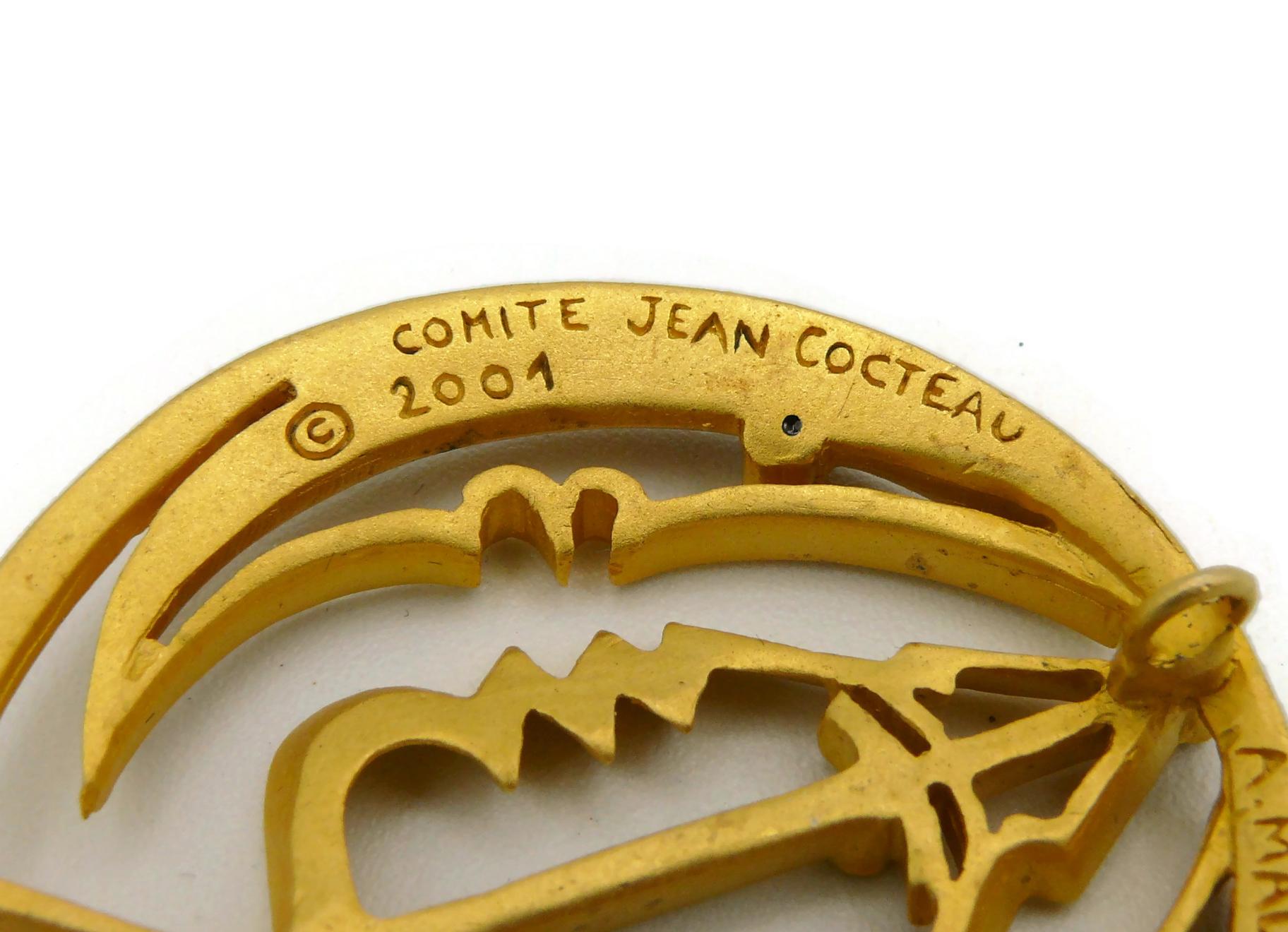 After Jean Cocteau Moon and Profile Sculpture Pendant 4