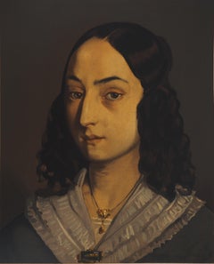 Buste d'une jeune femme - Lithographie, Mourlot