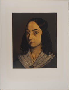 Buste d'une jeune femme - Lithographie, Mourlot