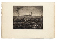 Novembre  - Acquaforte originale di Marcel Roux dopo J.F. Millet - Fine del XIX secolo