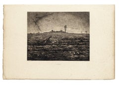 Novembre  - Gravure originale de Marcel Roux d'après J.F. Millet -Fin du 19ème siècle