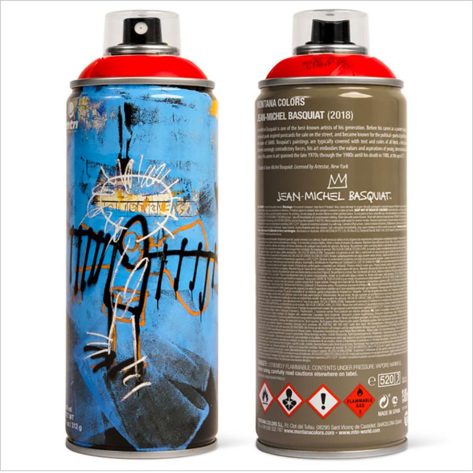 Jean-Michel Basquiat Spray Paint Cans 2017: 
Limited Edition Jean-Michel Basquiat spray paint cans (set of 2), published circa 2017 featuring the Estate trademark of Jean-Michel Basquiat. A unique Basquiat collectible that makes for a fantastic home