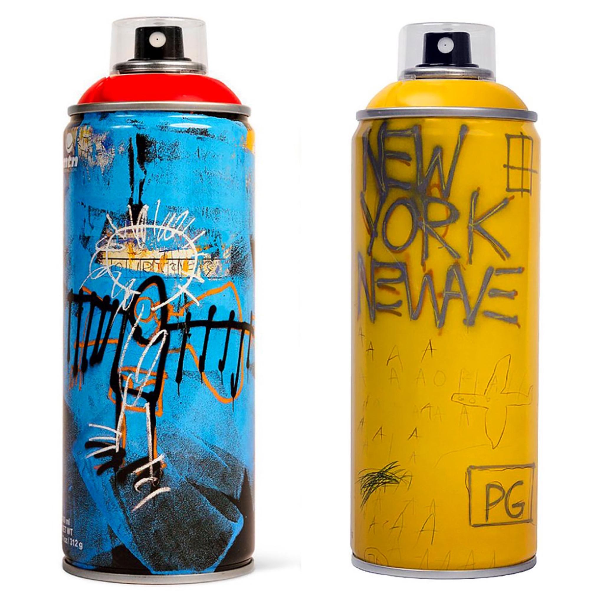 Limited edition Basquiat spray paint can (set of 2) - Mixed Media Art by (after) Jean-Michel Basquiat