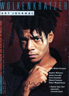 Signed Basquiat magazine 1987 (Basquiat Stephen Barker) 