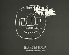 Annuncio della mostra di Basquiat degli anni '80 (Basquiat Dau al Set Barcelona)