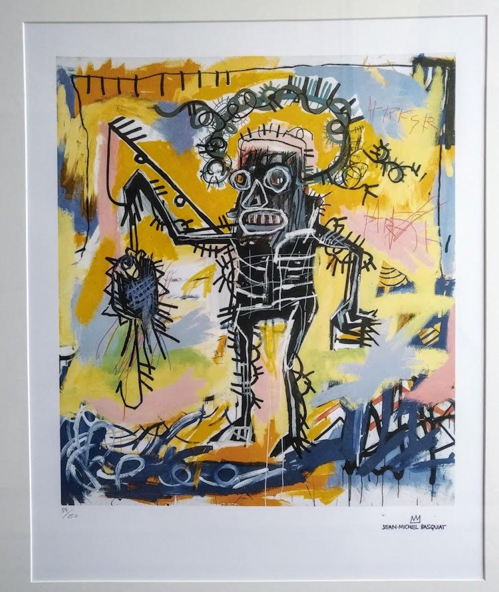 after Jean-Michel Basquiat Abstract Print - After Jean-Michel Basquiat - Lithography - Untitled (Fishing), 1981