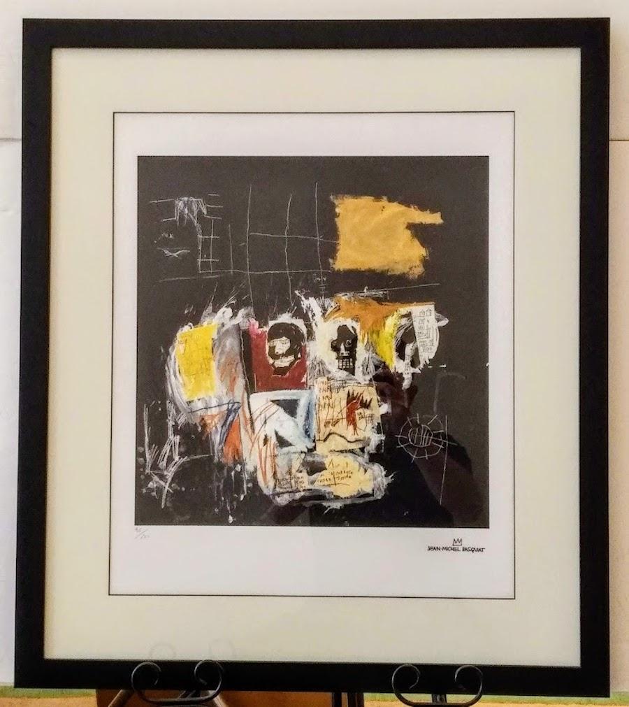 after Jean-Michel Basquiat Abstract Print - After Jean-Michel Basquiat - Lithography - Untitled (Skulls), 1981