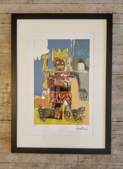 After Jean-Michel Basquiat - Lithography - Yellow Crown & Bone Tray, 1982