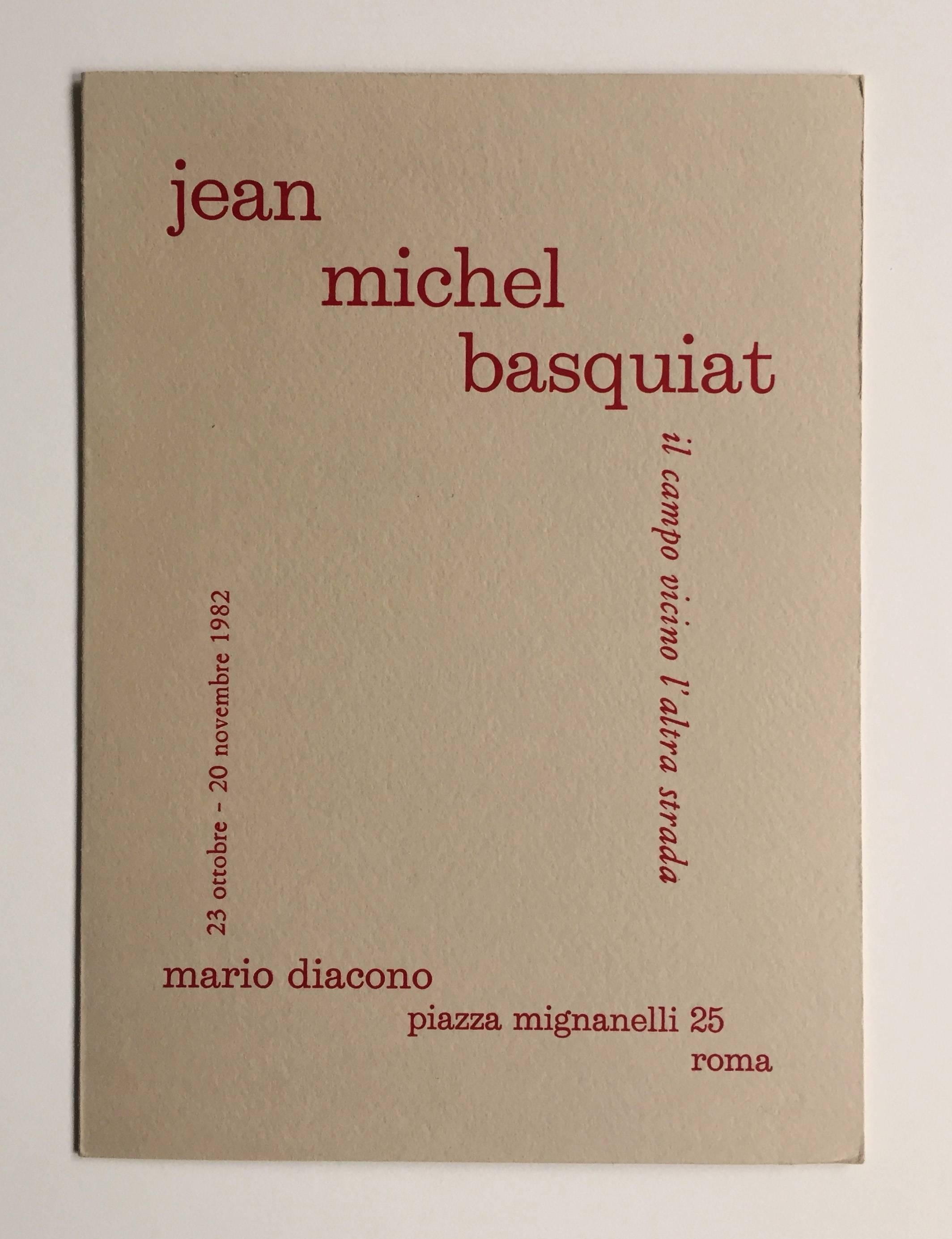 announcement de Basquiat Rome de 1982 (Jean-Michel Basquiat 1982)  - Pop Art Mixed Media Art par after Jean-Michel Basquiat