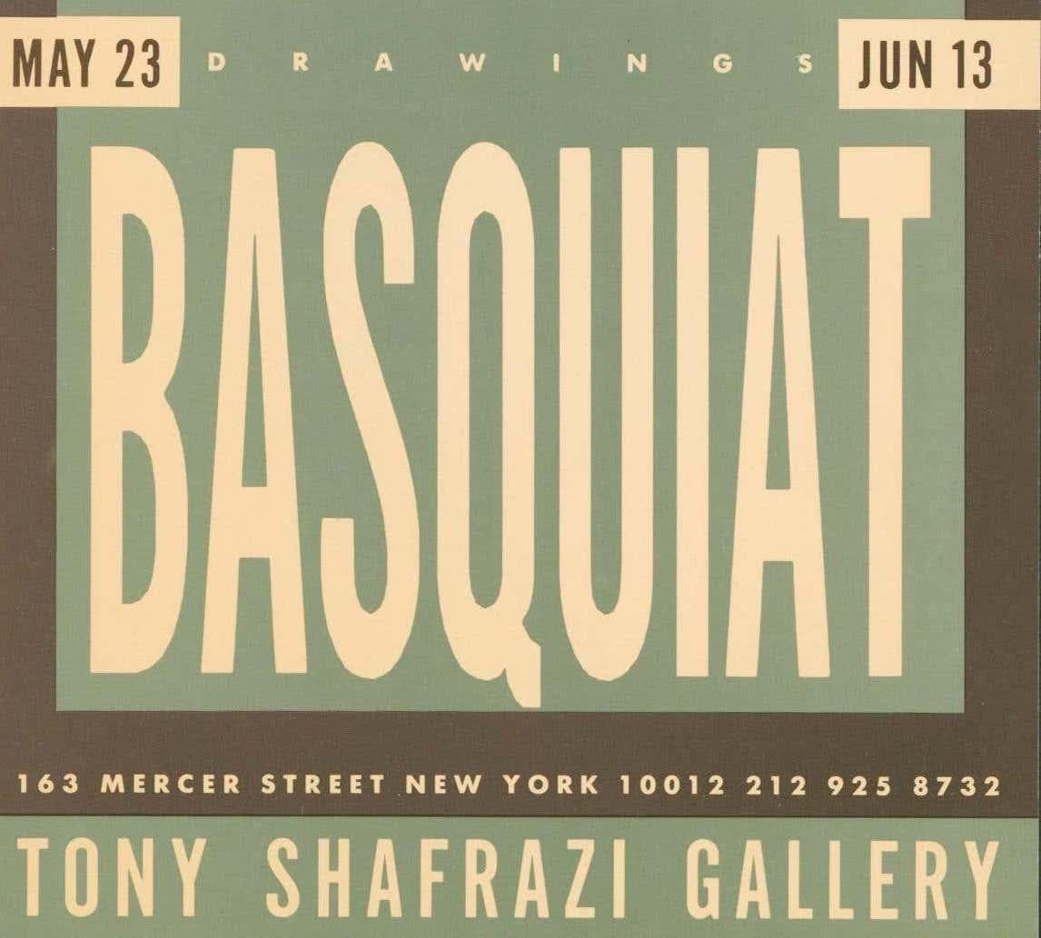 Tony Basquiat 1987 Tony Shafrazi-Galerie-Ankündigung (Vintage Basquiat)  im Angebot 1