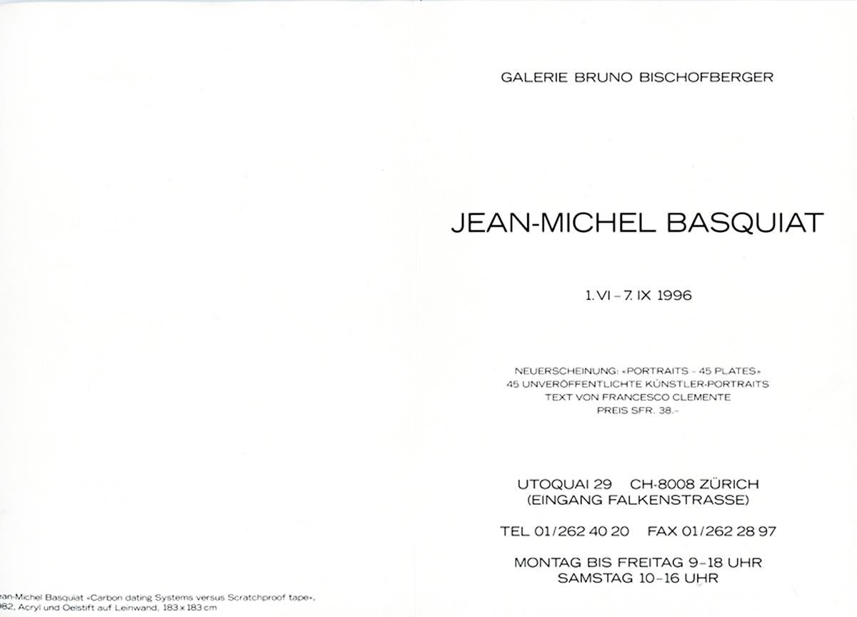 Basquiat à la Galerie Bruno Bischofberger Zurich 1996 (announcement)  - Print de after Jean-Michel Basquiat