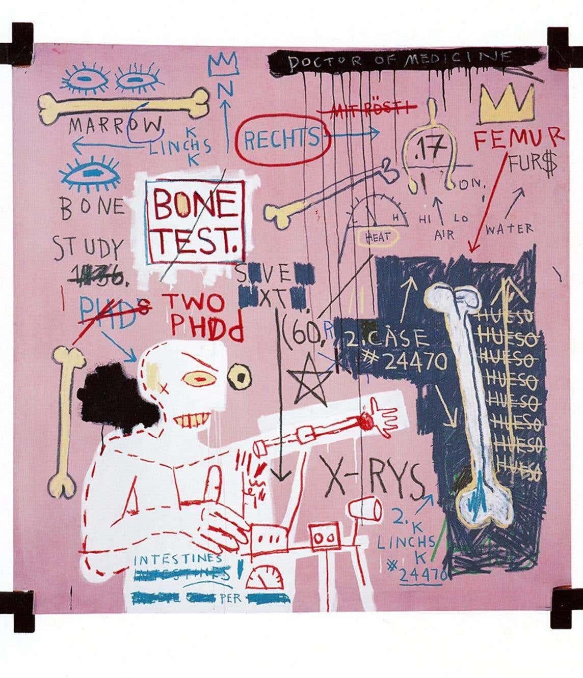 Basquiat à la Galerie Bruno Bischofberger Zurich 1996 (announcement)  - Beige Abstract Print par after Jean-Michel Basquiat
