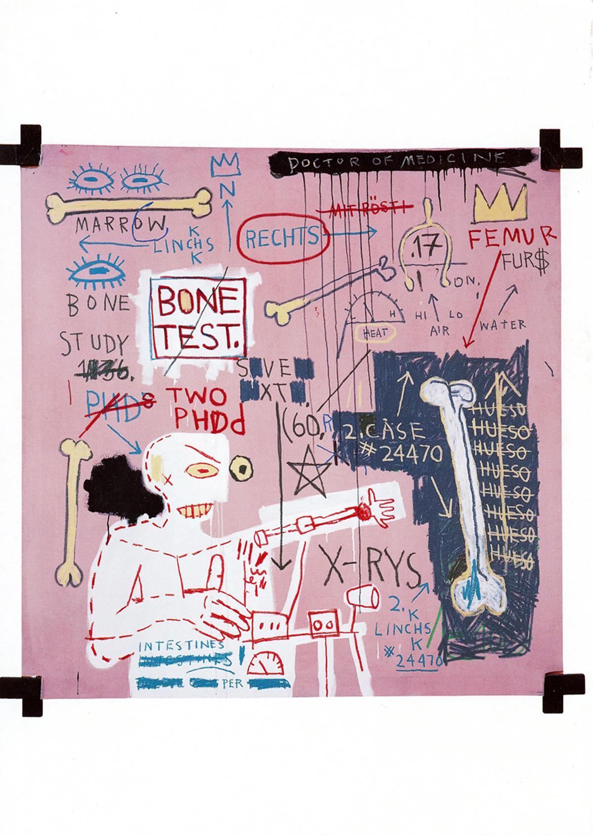 Abstract Print after Jean-Michel Basquiat - Basquiat à la Galerie Bruno Bischofberger Zurich 1996 (announcement) 