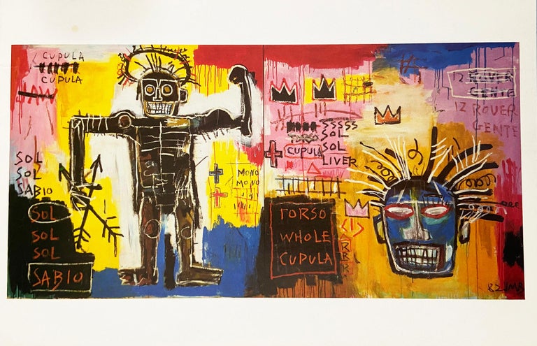 after Jean-Michel Basquiat - Basquiat at Tony Shafrazi gallery 1994 ...