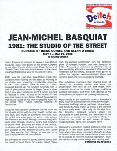 Basquiat Downtown 81 collection (Basquiat, 1981: The Studio of the Street)