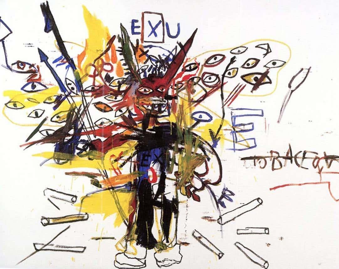 Basquiat Enrico Navarra Galerie 2000 (Ankündigung) (Pop-Art), Print, von after Jean-Michel Basquiat