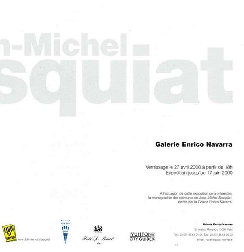 Basquiat Enrico Navarra Galerie 2000 (Ankündigung) (Beige), Figurative Print, von after Jean-Michel Basquiat