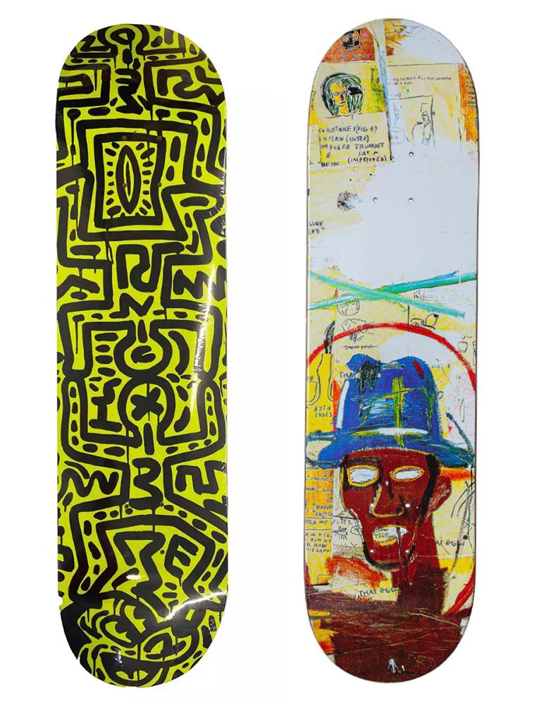 Basquiat Keith Haring skateboard decks (set of 2 works)  For Sale 2