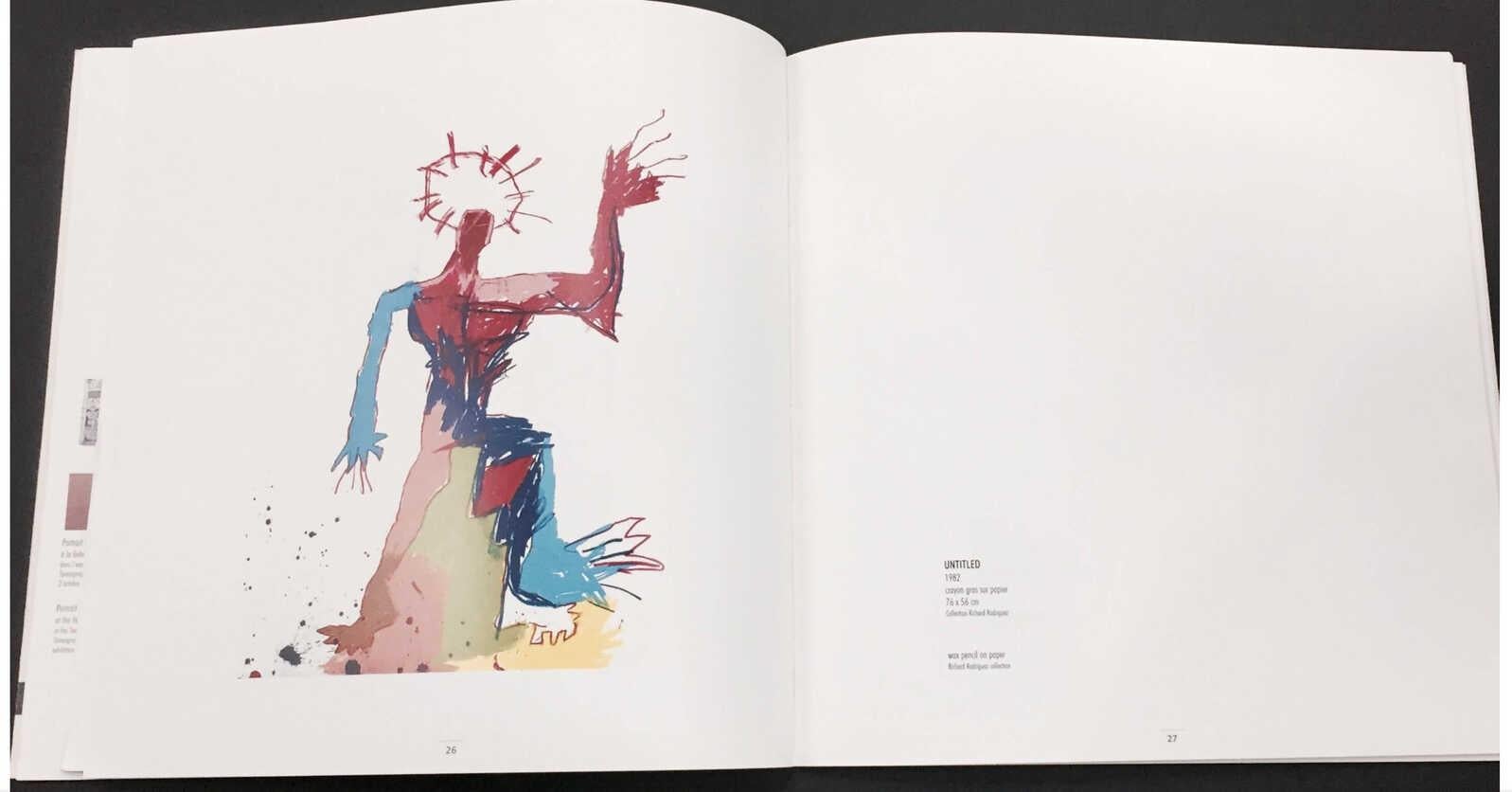 Rare catalogue d'exposition Basquiat des années 1990 publié à l'occasion de :
Basquiat The Transcendental Voyage, at L'Espal;' Le Mans, France, 1999.

Quatrième et première de couverture : photos de Basquiat par Keith Haring et l'ami de Basquiat,