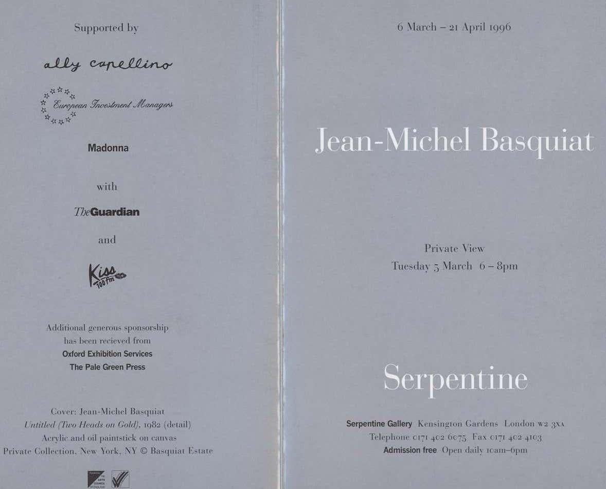 Galerie Basquiat Serpentine 1996 (announcement) - Gris Animal Print par after Jean-Michel Basquiat