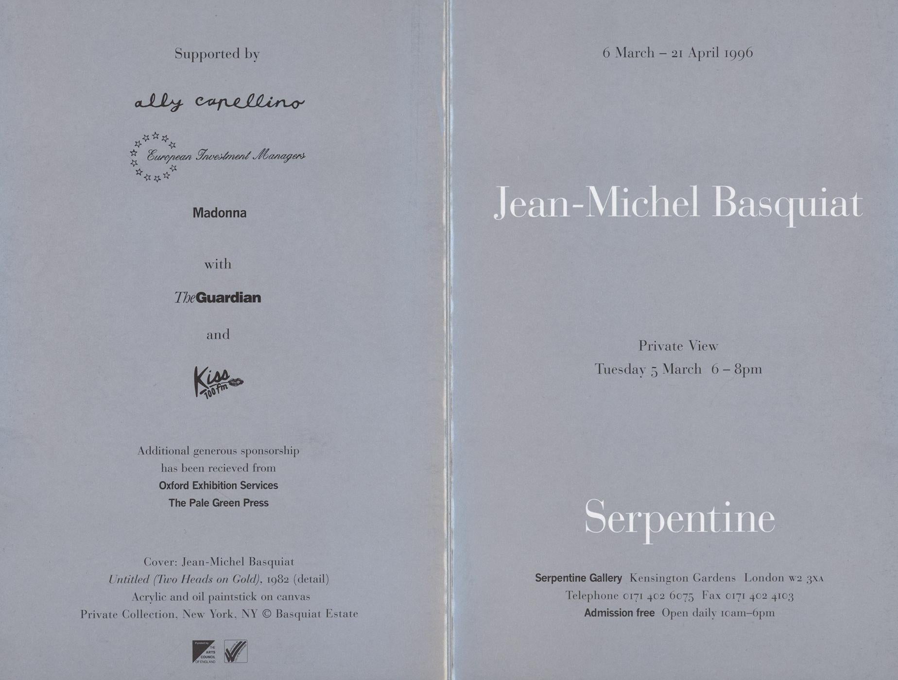 Basquiat Serpentine Gallery 1996 (announcement)  - Print by after Jean-Michel Basquiat