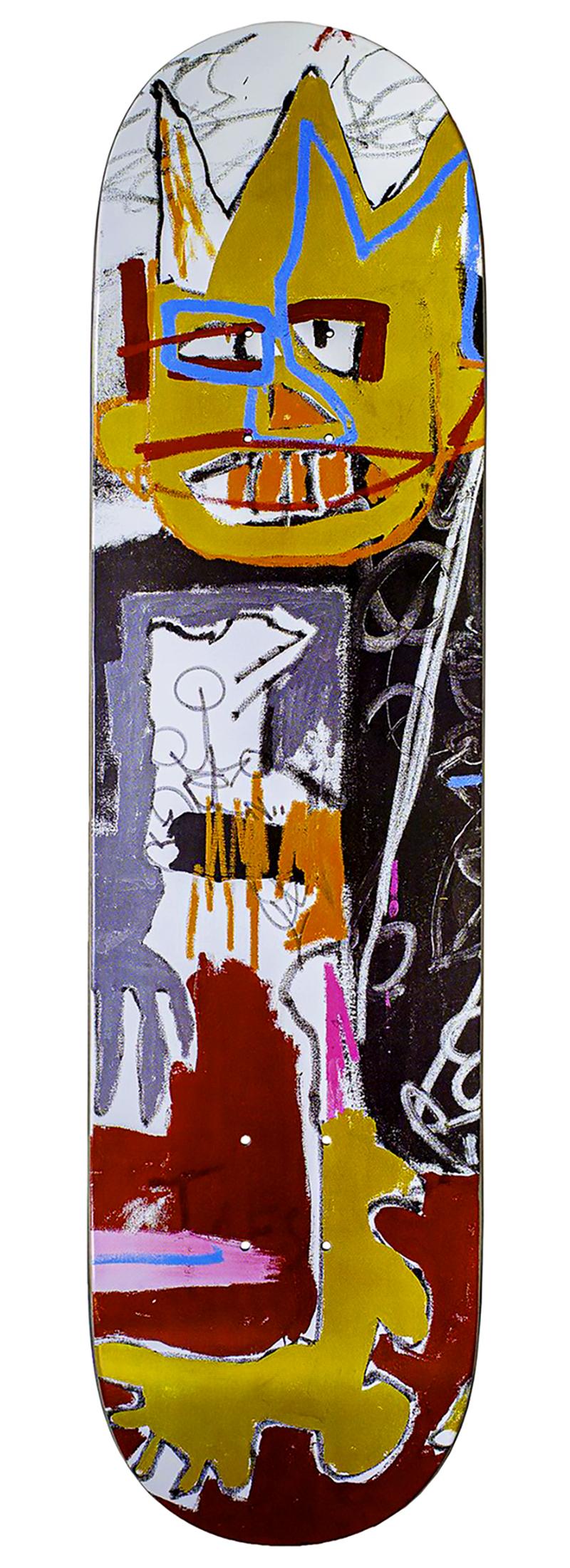 Basquiat Skateboard Deck (Basquiat A-One)  - Sculpture by after Jean-Michel Basquiat