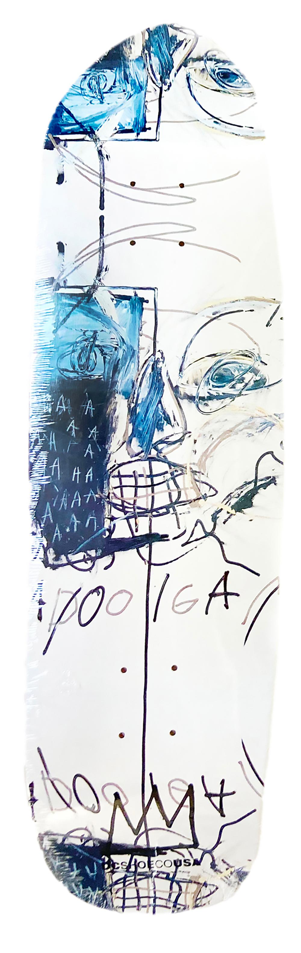 Jean-Michel Basquiat Skateboard Decks 2019-2021 (set di 6 opere singole):
Un set di sei tavole da skateboard di Basquiat che creano un'arte da parete audace e vibrante da appendere con facilità; ognuna di esse è stata concessa in licenza dall'Estate