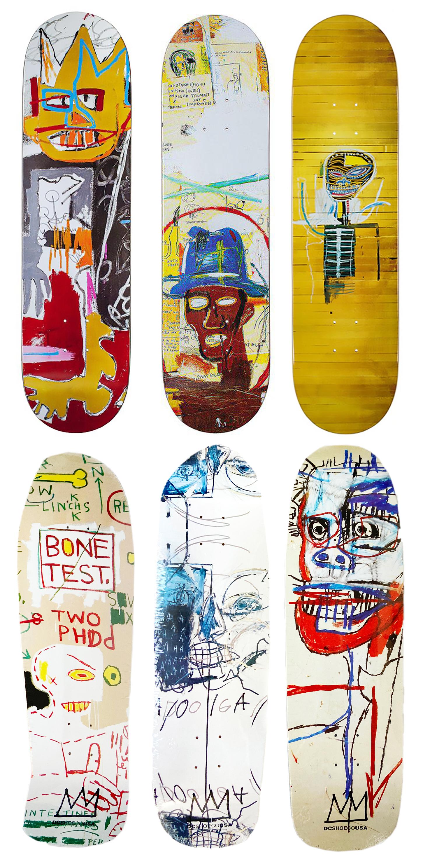 Basquiat Skateboard Decks (6 works) - Art by (after) Jean-Michel Basquiat