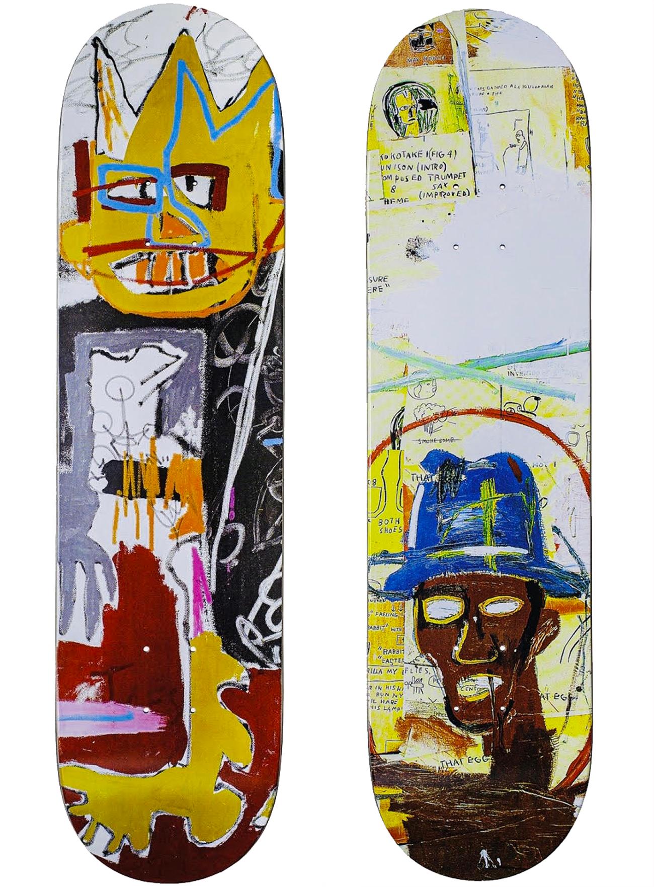 Basquiat Skateboard Decks: set of 2 works (Basquiat A-One Basquiat Toxic)  - Print by after Jean-Michel Basquiat
