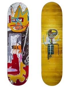 Vintage Basquiat Skateboard Decks: set of 2 works (Basquiat A-One Basquiat Toxic) 