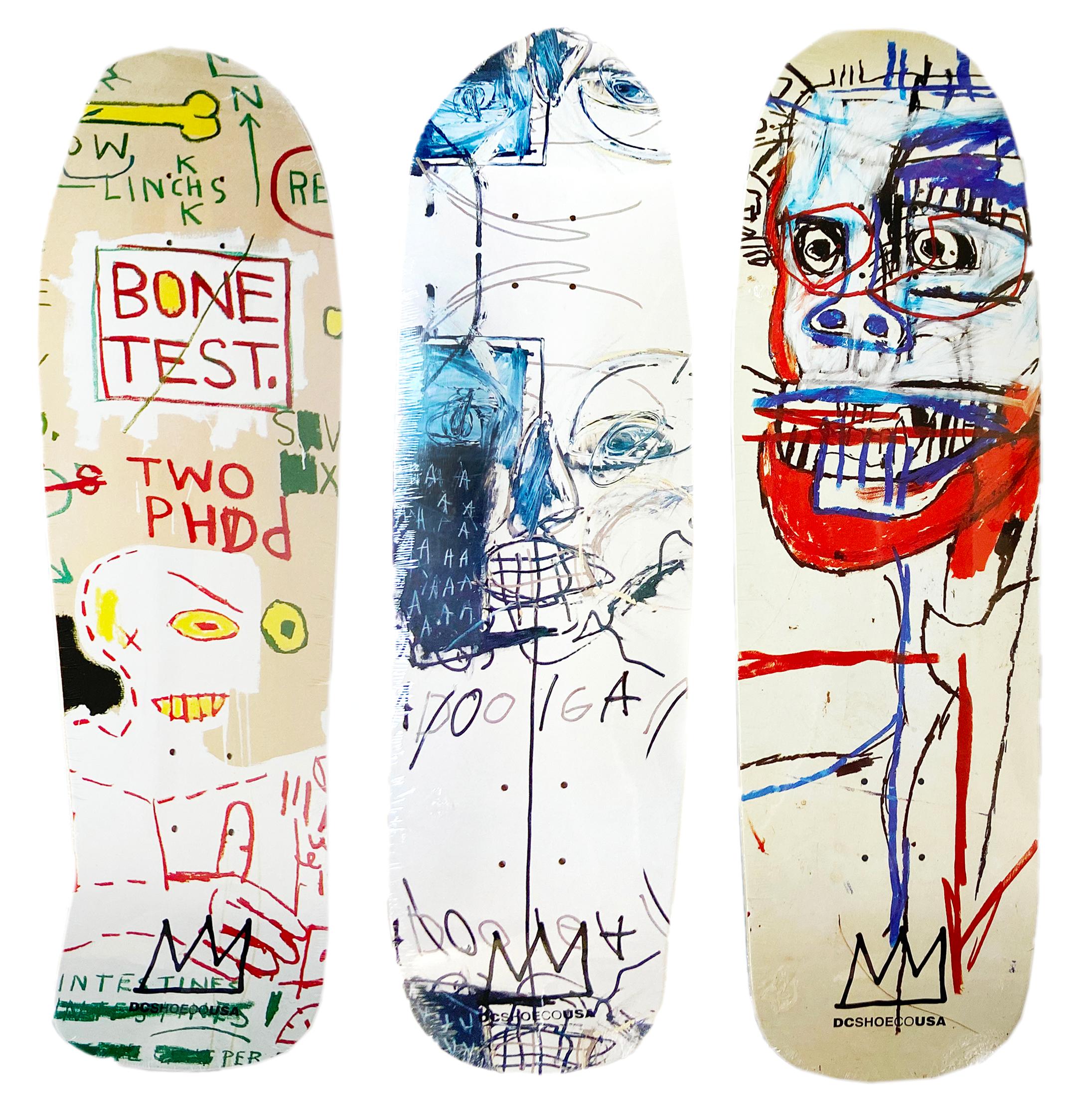 Basquiat Skateboard Decks (set of 3) - Mixed Media Art by after Jean-Michel Basquiat