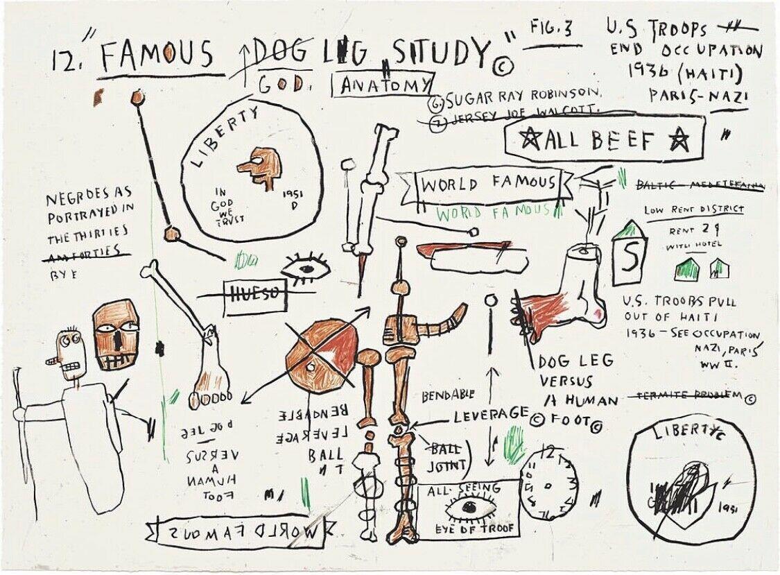 Jean-Michel Basquiat Portrait Print - DOG LEG STUDY