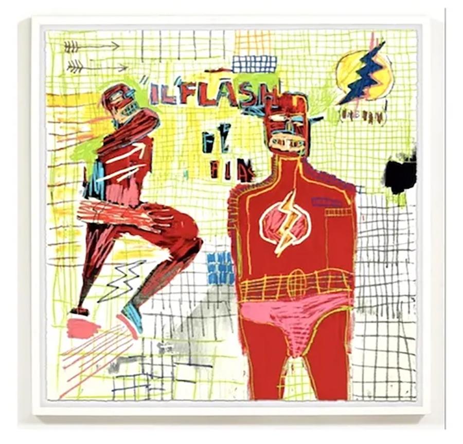 after Jean-Michel Basquiat Figurative Print - Flash In Naples