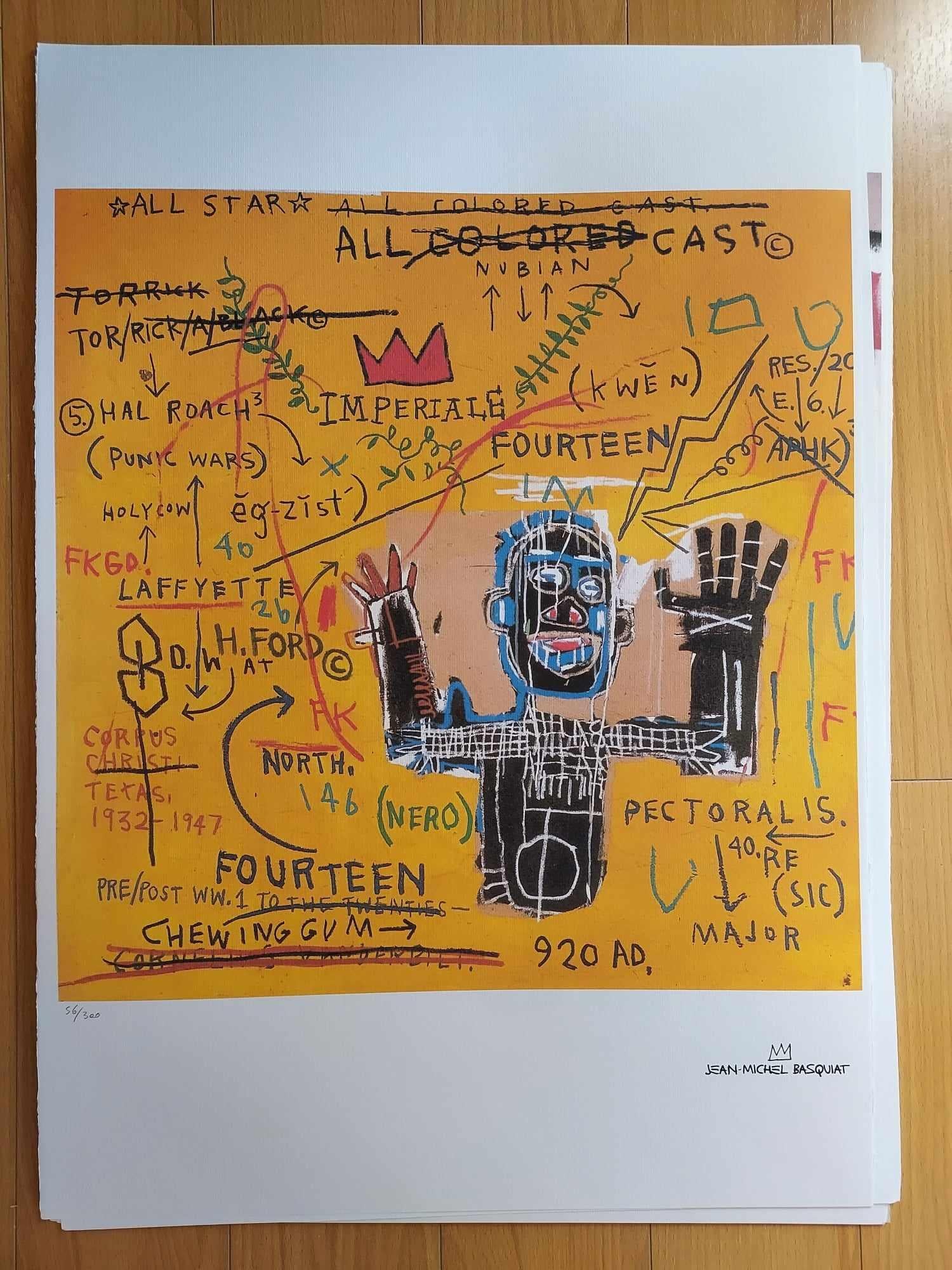 after Jean-Michel Basquiat Figurative Print -  The Estate of Jean-Michel Basquiat , Lithograph, Numbered " All colored Cast '