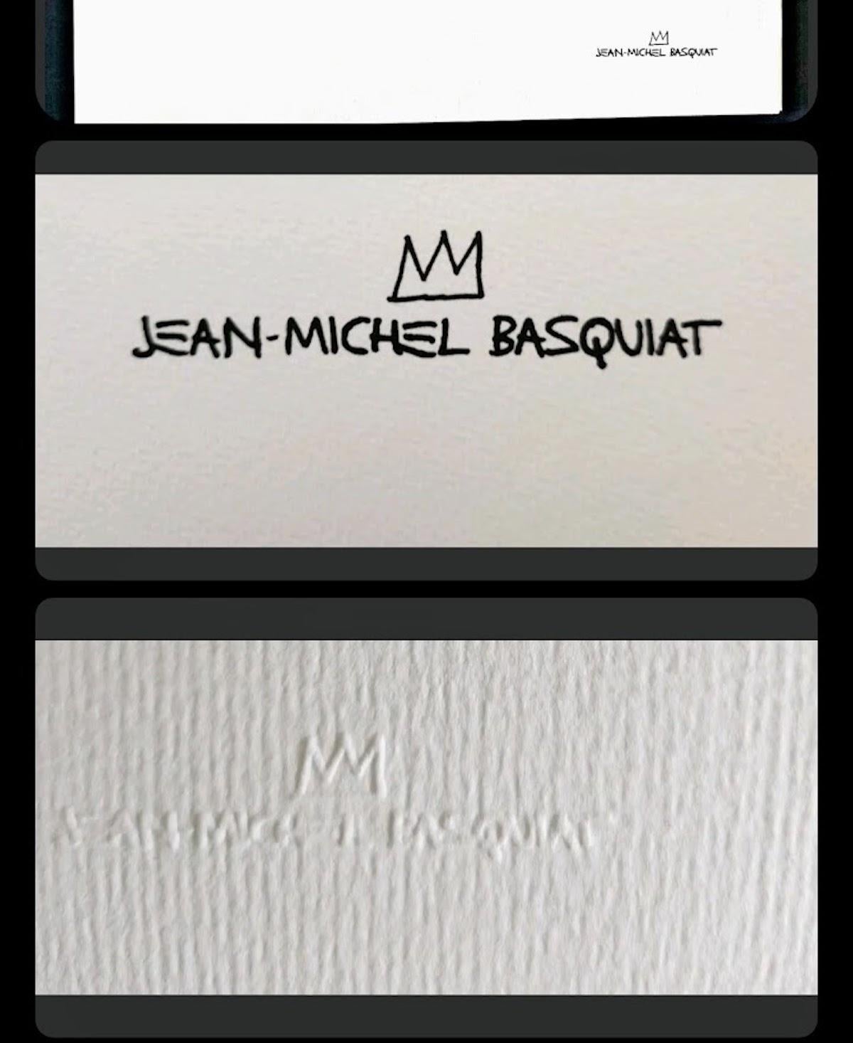 The Estate of Jean-Michel Basquiat, Limited Edtion Lithograph, 2010-1012

Jean Michel Basquiat ( 1960 - 1988 ) was born to two Haitian immigrants in Brooklyn New York in 1960. His early creative career was as the Street graffiti artist nick named 