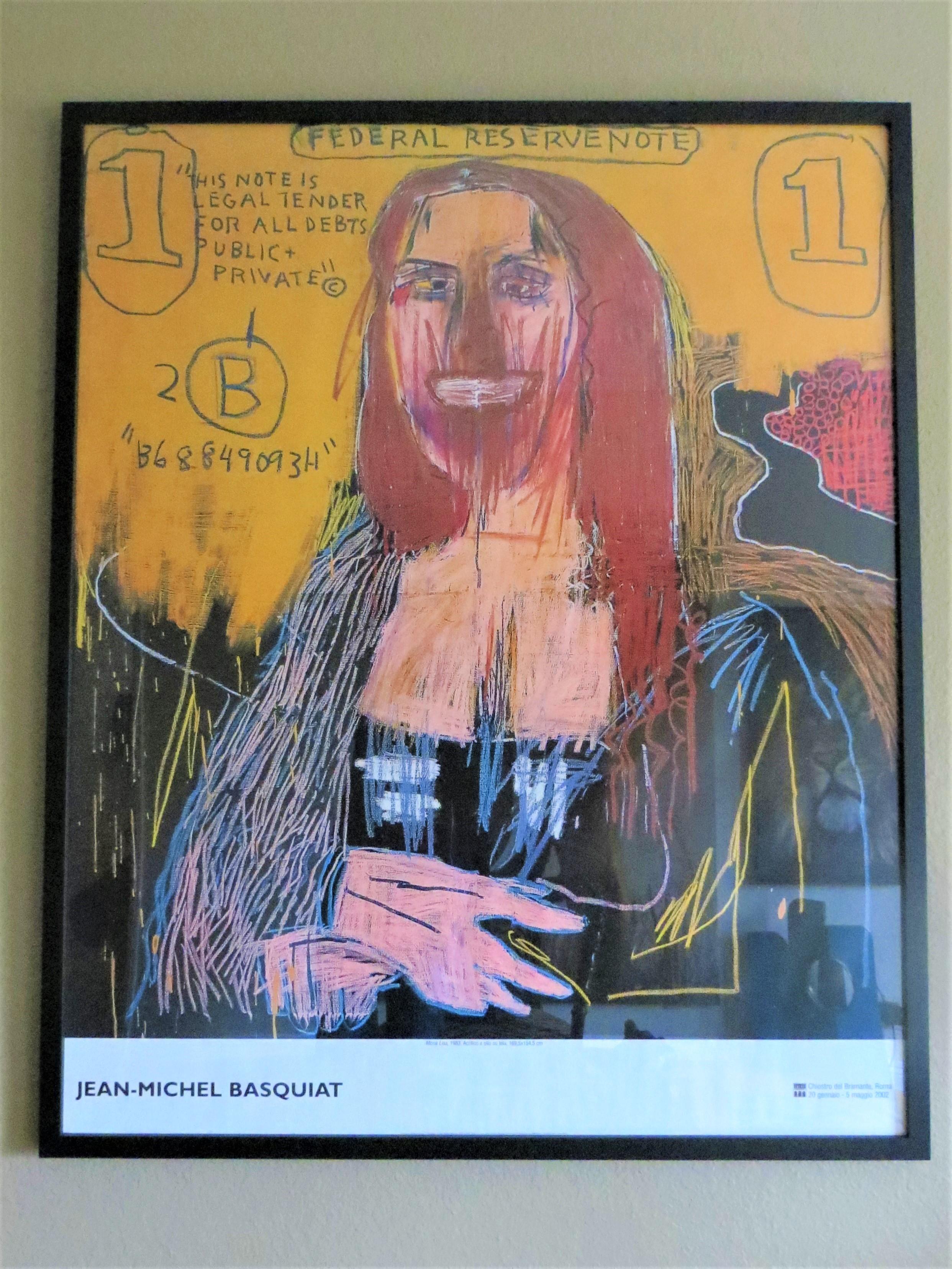 after Jean-Michel Basquiat Figurative Print -  Jean-Michel Basquiat Mona Lisa Exhibition Poster