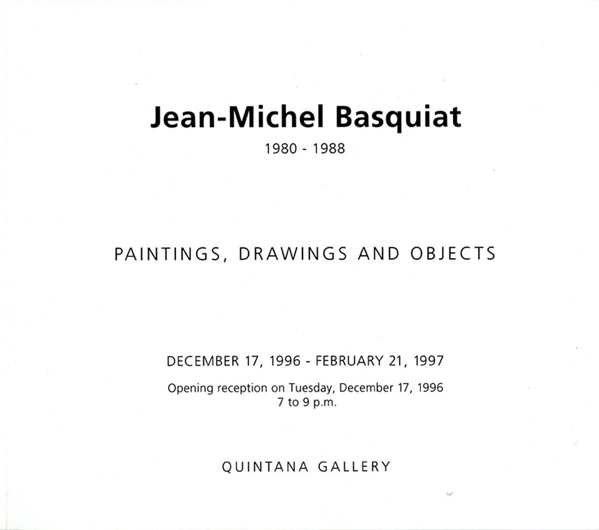 Jean-Michel Basquiat Quintana Gallery 1997 (carte d'announcement) - Print de (after) Jean-Michel Basquiat